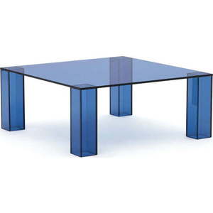 Modrý skleněný konferenční stolek 85x85 cm Adularia – Kave Home obraz