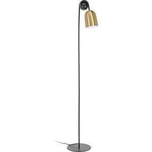 Černá/ve zlaté barvě stojací lampa s kovovým stínidlem (výška 180 cm) Natsumi – Kave Home obraz