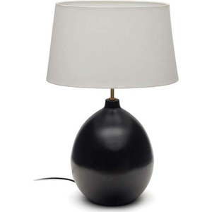 Černobílá stolní lampa s textilním stínidlem (výška 72 cm) Foixa – Kave Home obraz