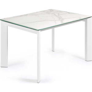Rozkládací jídelní stůl s přídavnou deskou s deskou v dekoru mramoru 80x120 cm Axis – Kave Home obraz