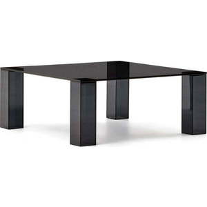 Tmavě šedý skleněný konferenční stolek 85x85 cm Adularia – Kave Home obraz