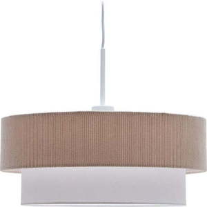 Bílé/béžové závěsné svítidlo s textilním stínidlem ø 40 cm Bianella – Kave Home obraz