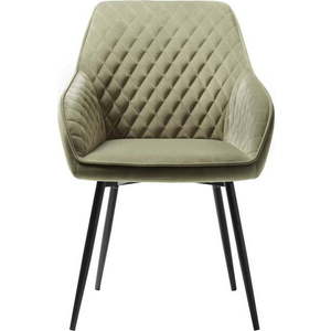 Khaki sametová jídelní židle Milton – Unique Furniture obraz