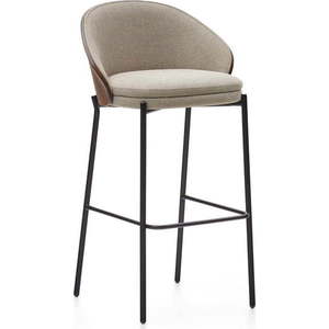 Hnědá/béžová barová židle (výška sedáku 77 cm) Eamy – Kave Home obraz