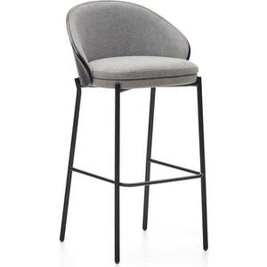 Černá/šedá barová židle (výška sedáku 77 cm) Eamy – Kave Home obraz
