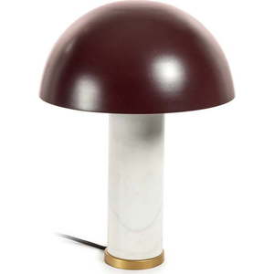 Bílá/tmavě hnědá mramorová stolní lampa s kovovým stínidlem (výška 43 cm) Zorione – Kave Home obraz