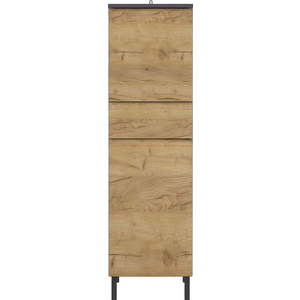 Tmavě šedá vysoká koupelnová skříňka v dekoru dubu 34x120 cm Salinas - Germania obraz