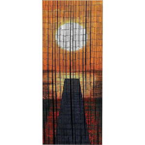 Oranžový bambusový závěs do dveří 200x90 cm Sunset - Maximex obraz