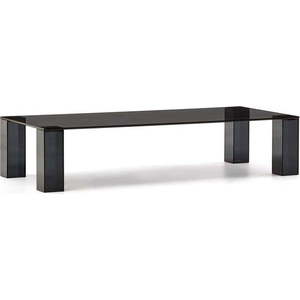 Tmavě šedý skleněný konferenční stolek 60x140 cm Adularia – Kave Home obraz