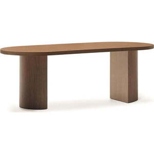 Kulatý jídelní stůl s deskou v dekoru ořechového dřeva 100x200 cm Nealy – Kave Home obraz