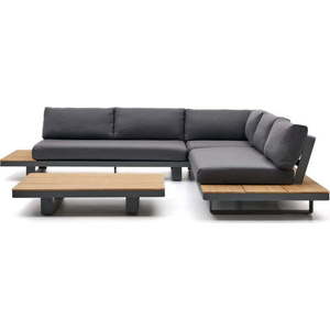 Tmavě šedý/v přírodní barvě hliníkový zahradní lounge set pro 5 Tosqueta – Kave Home obraz