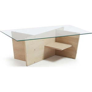 Konferenční stolek se skleněnou deskou v přírodní barvě 60x110 cm Balwind – Kave Home obraz