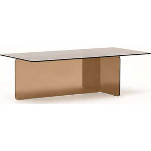 Hnědý skleněný konferenční stolek 60x120 cm Zaren – Kave Home obraz