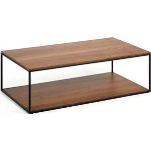 Konferenční stolek v tmavě přírodní barvě s deskou v dekoru ořechového dřeva 60x110 cm Yoana – Kave Home obraz
