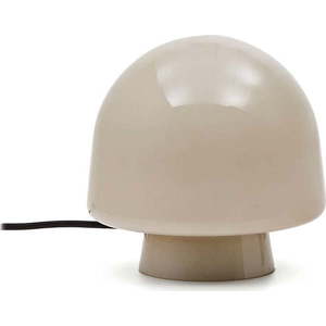 Stolní lampa šedobéžová se skleněným stínidlem (výška 20 cm) Reig – Kave Home obraz