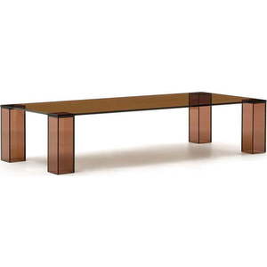 Hnědý skleněný konferenční stolek 60x140 cm Adularia – Kave Home obraz
