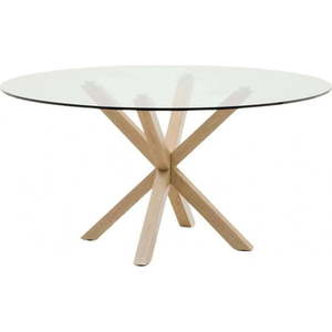Kulatý jídelní stůl se skleněnou deskou ø 150 cm Argo – Kave Home obraz