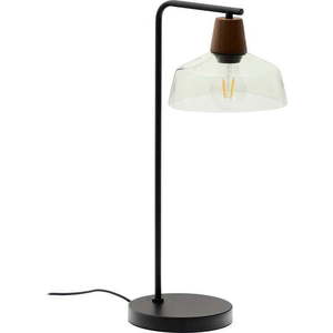 Zelená/v tmavě přírodní barvě stolní lampa se skleněným stínidlem (výška 55 cm) Silex – Kave Home obraz