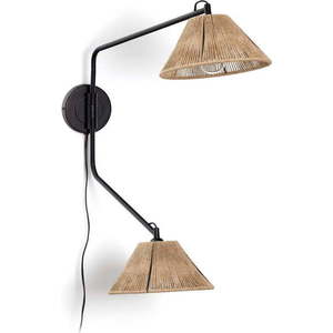 Černé/v přírodní barvě nástěnné svítidlo Pontos – Kave Home obraz
