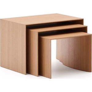 Odkládací stolky v sadě 3 ks v dekoru dubu 40x60 cm Litto – Kave Home obraz