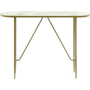 Konzolový stolek se skleněnou deskou ve zlaté barvě 35x110 cm Elisenda – Kave Home obraz