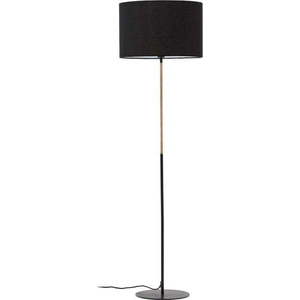 Černá stojací lampa s textilním stínidlem (výška 160 cm) Canar – Kave Home obraz