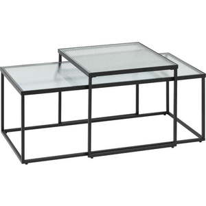 Černé skleněné konferenční stolky v sadě 2 ks 55x100 cm Akemi – Kave Home obraz