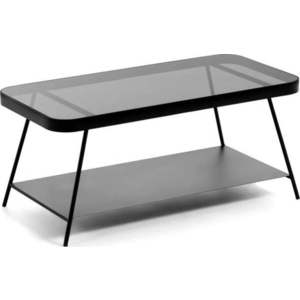 Černý konferenční stolek se skleněnou deskou 45x90 cm Duilia – Kave Home obraz