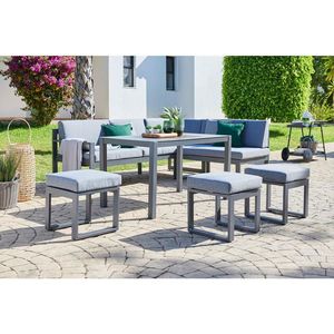 Ambia Garden ZAHRADNÍ JÍDELNÍ SET 6dílné, kov, sklo, textil obraz
