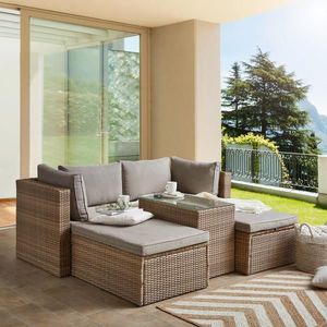 Ambia Garden ZAHRADNÍ SEDACÍ SOUPRAVA plast, sklo, textil obraz