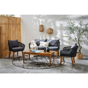 Ambia Garden ZAHRADNÍ SEDACÍ SOUPRAVA dřevo, kov, plast, textil obraz