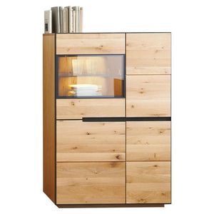 Linea Natura VYSOKÁ KOMODA, dub, antracitová, barvy dubu, 89/136/38 cm obraz