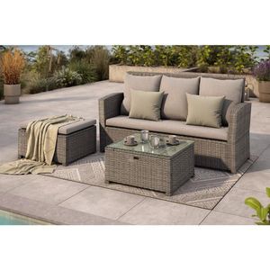 Ambia Garden ZAHRADNÍ SEDACÍ SOUPRAVA 3dílné, kov, plast, textil obraz