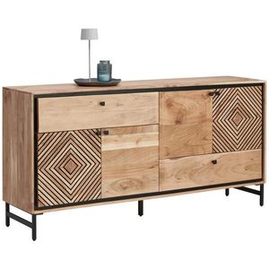 Ambia Home ŠIROKÁ KOMODA, akácie, černá, barvy akácie, 175/85/42 cm obraz