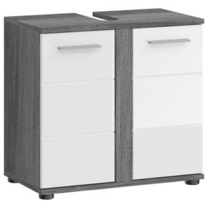 MID.YOU SKŘÍŇKA POD UMYVADLO, vysoce lesklá bílá, šedá, vysoce lesklá bílá, 60/57/34 cm obraz