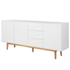home24 ŠIROKÁ KOMODA, dub, bílá, barvy dubu, 200/80/45 cm obraz