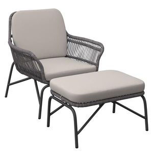 Ambia Garden RELAXAČNÍ KŘESLO S TABURETEM, kov, textil obraz