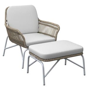 Ambia Garden RELAXAČNÍ KŘESLO S TABURETEM, kov, textil obraz