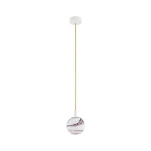 Argon Argon 8451 - Lustr na lanku ALMIROS 1xE14/7W/230V pr. 12 cm alabastr bílá/zlatá obraz