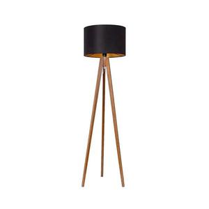 Stojací lampa ROLLER 1xE27/60W/230V dub černá/zlatá obraz