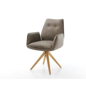 Otočná židle Zoa-Flex taupe vintage mikrovlákno dřevěná podnož obraz