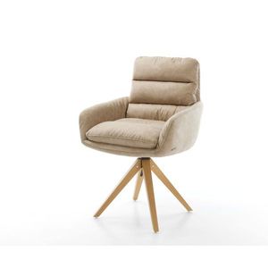 Otočná židle Abelia-Flex s područkami béžová vintage obraz
