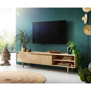 TV stolek Budaya mango přírodní 175 cm 2 dvířka 2 přihrádky obraz