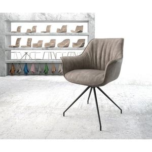 Otočná židle Keila-Flex s područkami taupe vintage křížová obraz
