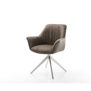 Jídelní židle Keila-Flex s područkami taupe vintage křížová obraz