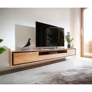 TV stolek Stonegrace 240 cm akácie přírodní 2 dvířka 1 obraz