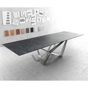 Jídelní stůl Edge 300x100cm Laminam® keramika šedá podnož obraz