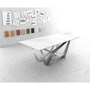 Jídelní stůl Edge 200x100cm Laminam® keramika bílá podnož obraz