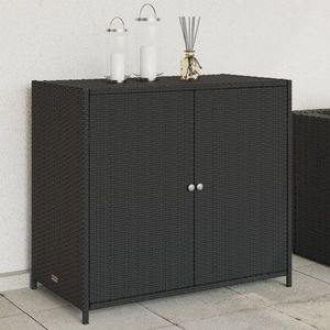 Zahradní úložná skříň černá 83 x 45 x 76 cm polyratan obraz