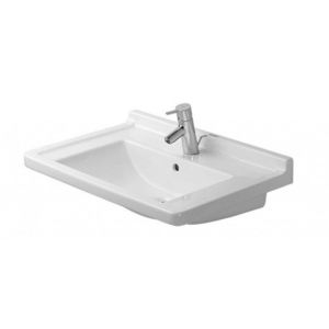 DURAVIT Starck 3 Umyvadlo 70x49 cm, s přepadem, s otvorem pro baterii, bílá 0304700000 obraz